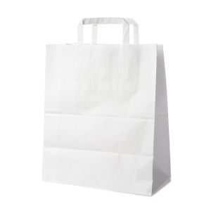Papierové tašky 32+16x39 cm biele /50 ks/