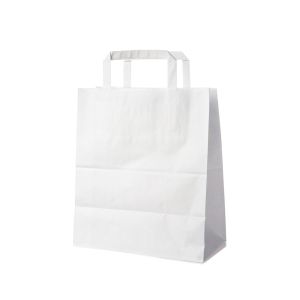 Papierové tašky 22x10x28 cm, biele 50 ks