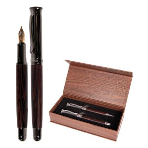 Bombičkové + guľôčkové pero IMPRESSIVE - sada v krabičke (imitácia tmavého dreva)
