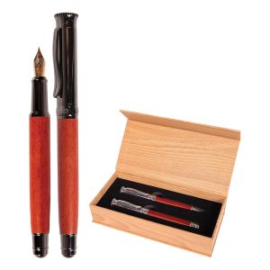 Bombičkové + guľôčkové pero IMPRESSIVE - sada v krabičke (imitácia svetlého dreva)