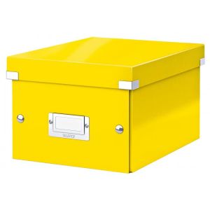 Malá krabica Click & Store metalická žltá