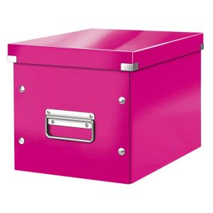 Štvorcová krabica A5 (M) Click & Store metalická ružová