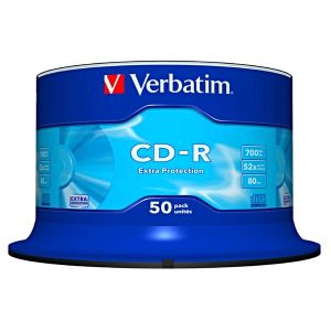 Verbatim CD-R, 43351, Extra Protection, 50-pack, 700MB, 52x, 80min., 12cm, bez možnosti potlače, spindle, pre archiváciu dát