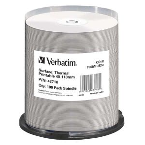 Verbatim CD-R, 43718, Thermal Printable - No ID Brand, 100-pack, 700MB, 52x, 80min., 12cm, spindle, pre archiváciu dát
