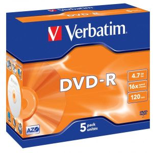 Verbatim DVD-R, Matt Silver, 43519, 4.7GB, 16x, jewel box, 5-pack, bez možnosti potlače, 12cm, pre archiváciu dát