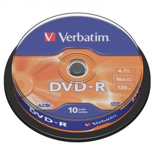 Verbatim DVD-R, Matt Silver, 43523, 4.7GB, 16x, spindle, 10-pack, bez možnosti potlače, 12cm, pre archiváciu dát