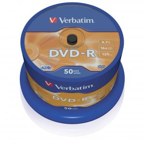 Verbatim DVD-R, Matt Silver, 43548, 4.7GB, 16x, spindle, 50-pack, bez možnosti potlače, 12cm, pre archiváciu dát