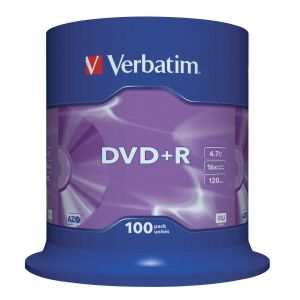 Verbatim DVD+R, Matt Silver, 43551, 4.7GB, 16x, spindle, 100-pack, bez možnosti potlače, 12cm, pre archiváciu dát