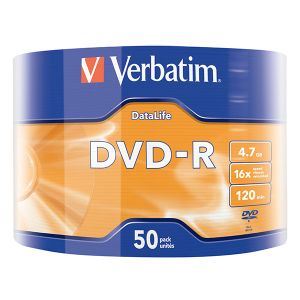 Verbatim DVD-R, Matt Silver, 43791, 4.7GB, 16x, wrap, 50-pack, bez možnosti potlače, 12cm, pre archiváciu dát