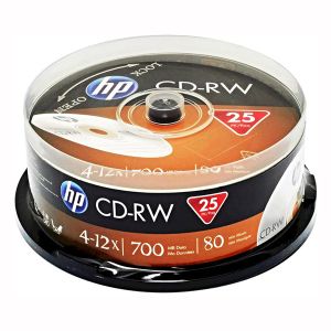 HP CD-RW, CWE00019-3, 69313, 25-pack, 700MB, 4-12x, 80min., 12cm, bez možnosti potlače, cake box, pre archiváciu dát