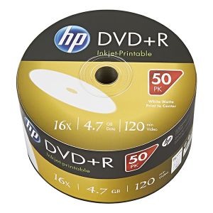 HP DVD+R, Inkjet Printable, DRE00070WIP-3, 4.7GB, 16x, bulk, 50-pack, 69304, 12cm, pre archiváciu dát