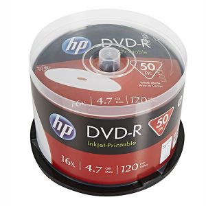 HP DVD-R, Printable, DME00025WIP-3, 4.7GB, 16x, spindle, 50-pack, 12cm, pre archiváciu dát