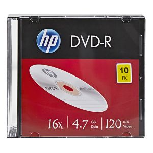 HP DVD-R, DME00085-3, 4.7GB, 16x, slim case, 10-pack, bez možnosti potlače, 12cm, 69314, pre archiváciu dát