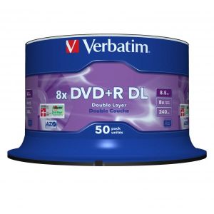 Verbatim DVD+R DL, Double Layer Matt Silver, 43758, 8.5GB, 8x, spindle, 50-pack, 12cm, pre archiváciu dát