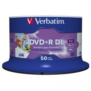 Verbatim DVD+R DL, Double Layer Wide Inkjet Printable, 43703, 8.5GB, 8X, spindle, 50-pack, 12cm, pre archiváciu dát