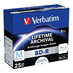 Verbatim M-DISC BD-R, Single layer Single layer/Injekt printable, 25GB, jewel box, 43823, 4x, 5-pack, pre archiváciu dát
