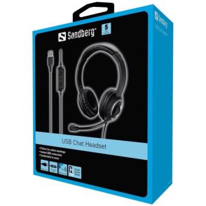 Sandberg PC sluchátka USB Chat Headset s mikrofónom, čierna 126-16