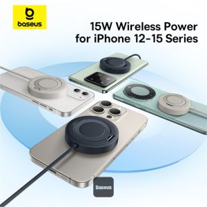Baseus bezdrôtová nabíjacia magnetická podložka Simple Mini4 Qi2 15W čierna 6932172658427