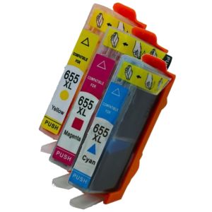 Cartridge HP 655 CMY, trojbalenie, multipack, alternatívny