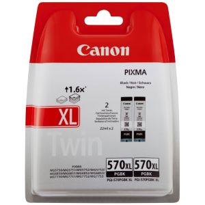 Cartridge Canon PGI-570PGBK XL, dvojbalenie, čierna (black), originál