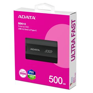 ADATA SD810/500GB/SSD/Externý/Čierna/5R SD810-500G-CBK