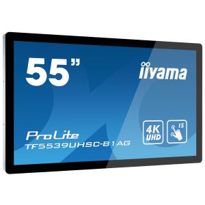 55" iiyama TF5539UHSC-B1AG: IPS, 4K, capacitive, 15P, 500cd/m2, VGA, HDMI, DP, 24/7, IP54, čierny TF5539UHSC-B1AG