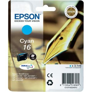 Cartridge Epson T1622 (16), azúrová (cyan), originál