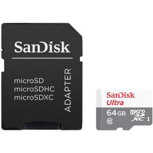 SanDisk Ultra/micro SDXC/64GB/100MBps/UHS-I U1/Class 10/+ Adaptér SDSQUNR-064G-GN3MA