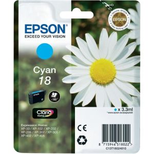 Cartridge Epson T1802 (18), azúrová (cyan), originál