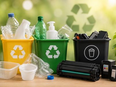 Ako triediť a recyklovať plasty a čo robiť s prázdnymi náplňami do tlačiarne