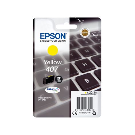 Cartridge Epson 407, T07U4, C13T07U440, žltá (yellow), originál