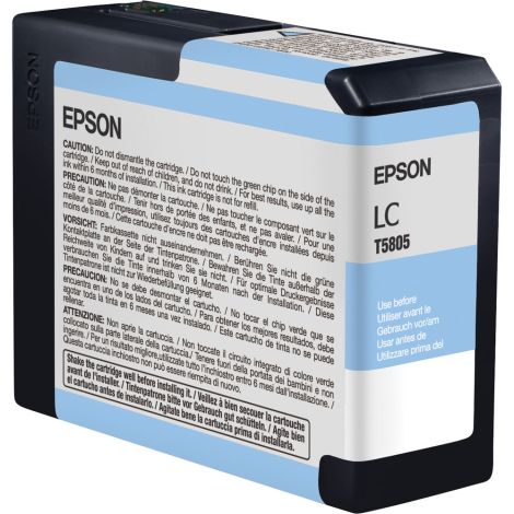 Cartridge Epson T5805, svetlá azúrová (light cyan), originál