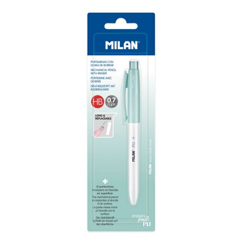 Mikroceruzka / Pentelka MILAN PL1 Antibacterial HB 0,7 mm - tyrkysová, blister