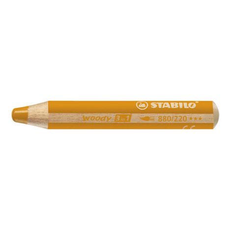 Pastelka STABILO woody 3 v 1 - farbička, vodovka, voskovka - oranžovo žltá