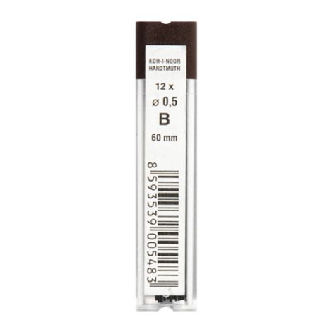 Grafitové tuhy KOH-I-NOOR B / 0,5 mm, 12 ks