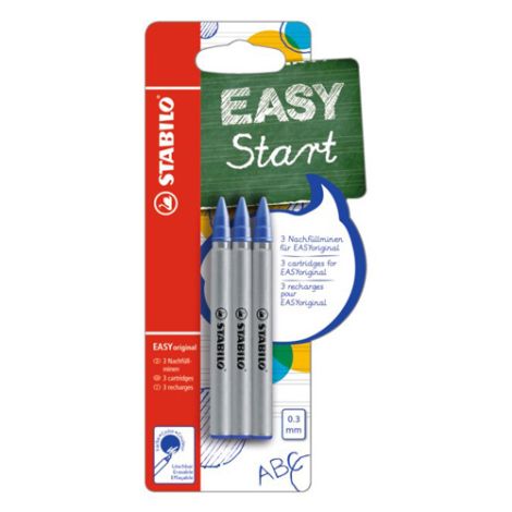 Náplň do guľôčkového pera STABILO EASY original 0,3 mm - modrá 3ks/blister