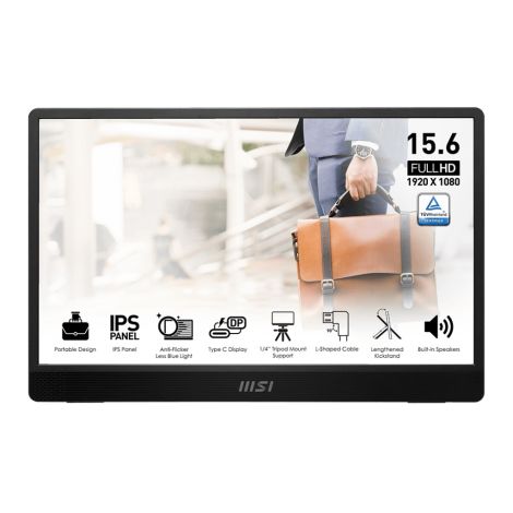 MSI Pro/MP161 E2U/15,6"/IPS/FHD/60Hz/4ms/Black/2R PRO MP161 E2U