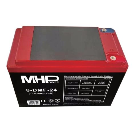 MHPower 6-DMF-24 Trakčná gelová batéria 12V/24Ah, Terminál D2 - M5, Deep Cycle 6-DMF-24