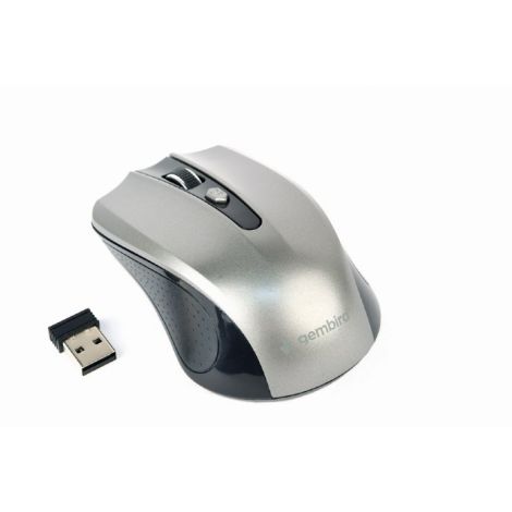 Gembird MUSW-4B-04-BG/Cestovná/Optická/1 600 DPI/Bezdrôtová USB/Čierna-strieborná MUSW-4B-04-BG
