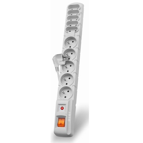 Acar S10 1,5m kabel, 5+5 zásuviek, prepätová ochrana, biela ppacars10-2