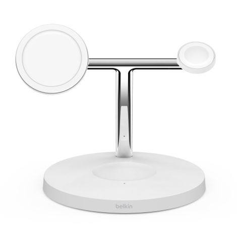 Belkin bezdrôtový nabíjací stojan 3v1 s Magsafe, biely WIZ017vfWH