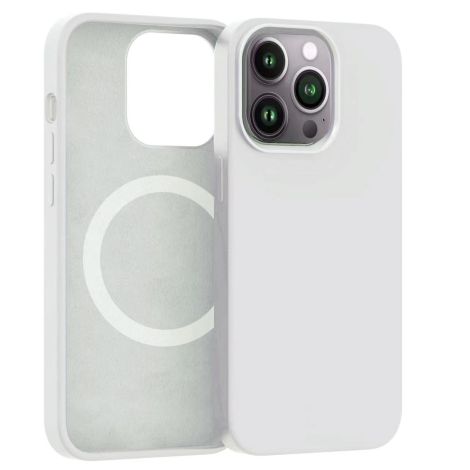 ER POWER Silikonový kryt CARNEVAL SNAP pre iPhone 14 plus s MagSafe - biela ERCSIP14MMGLQ-WH
