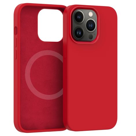 Silikonový kryt CARNEVAL SNAP pre iPhone 14 plus s MagSafe - červená ERCSIP14MMGLQ-PR