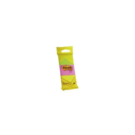 Samolepiaci bloček Post-it bločky, 51 x 38 mm, zelená, ružová, žltá, 3 bločky po 100 lístkov 