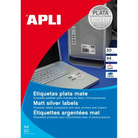 Etikety polyesterové 210x297mm APLI 20 hárkov 