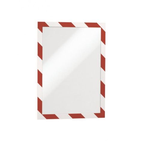 Samolepiaci Duraframe Security A4, červeno-biely, bal.2 ks 