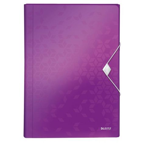 Aktovka plastová s priehradkami Leitz WOW purpurová 