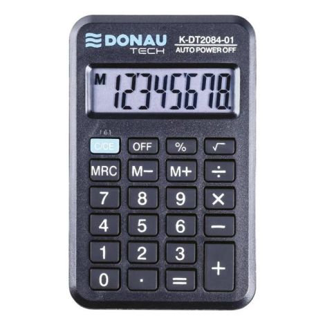 Kalkulačka DONAU TECH K-DT2084 vrecková čierna 