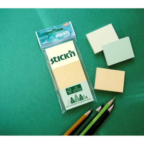 Samolepiaci bloček, 38x51 mm, mix pastelových farieb, 3x100 lístkov 