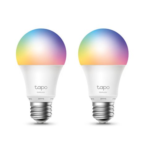 LED žiarovka TP-LINK Tapo L530E, E27, 220-240V, 8.7W, 806lm, 6000k, RGB, 15000h, chytrá Wi-Fi žárovka, 2 kusy v balení